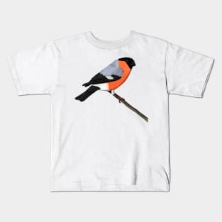 Bullfinch Bird Illustration Bird Watching Kids T-Shirt